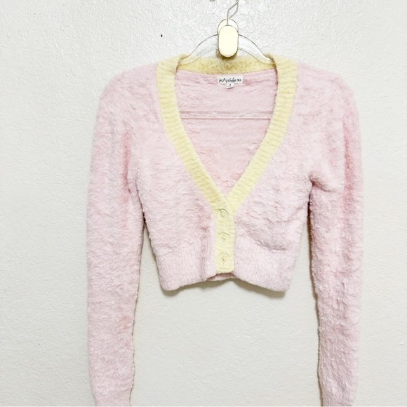 FOR LOVE & LEMONS pink Sheila Cropped Cardigan sweater - Picture 5 of 11